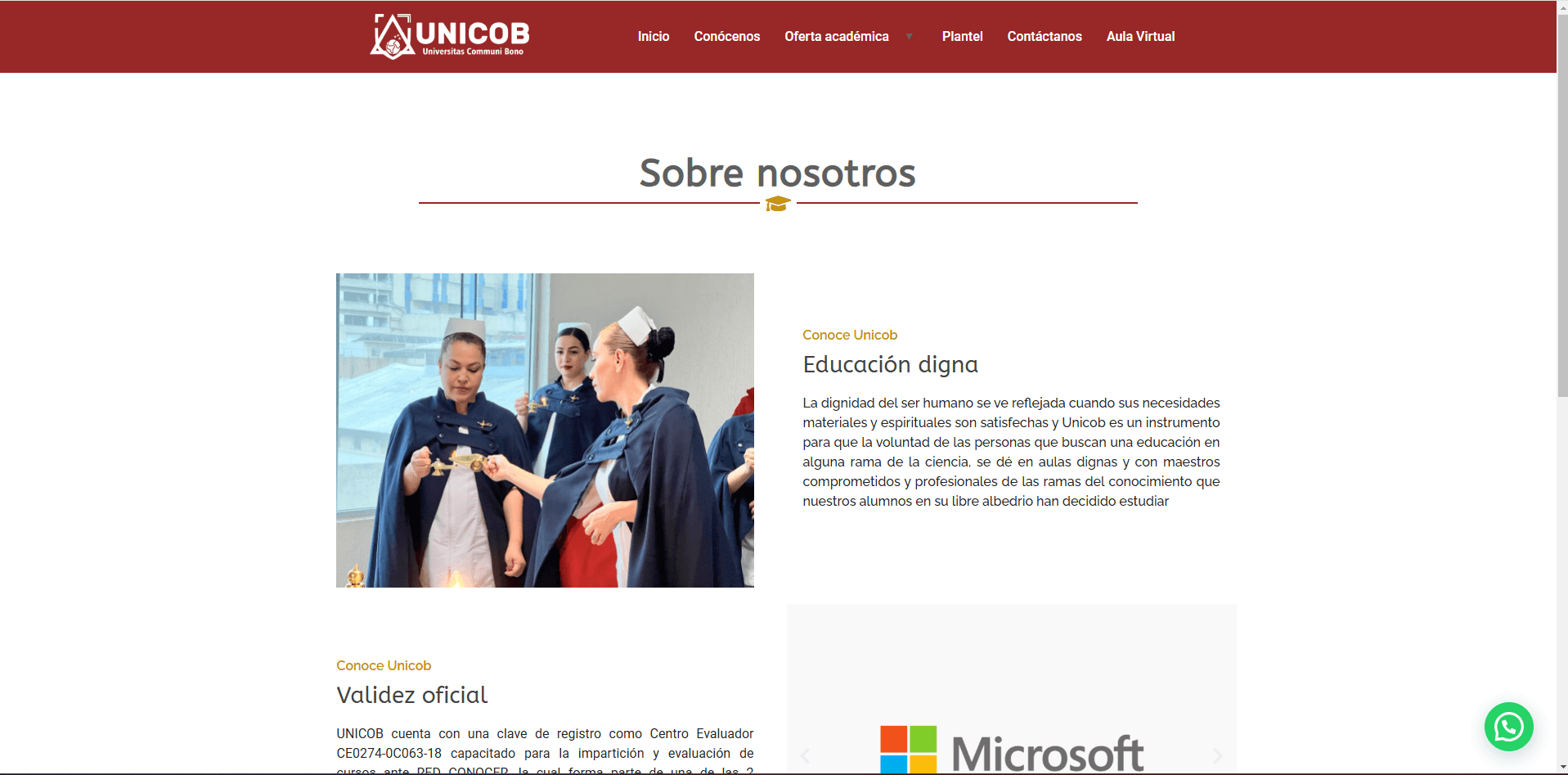 Unicob - Sitio Web Escolar